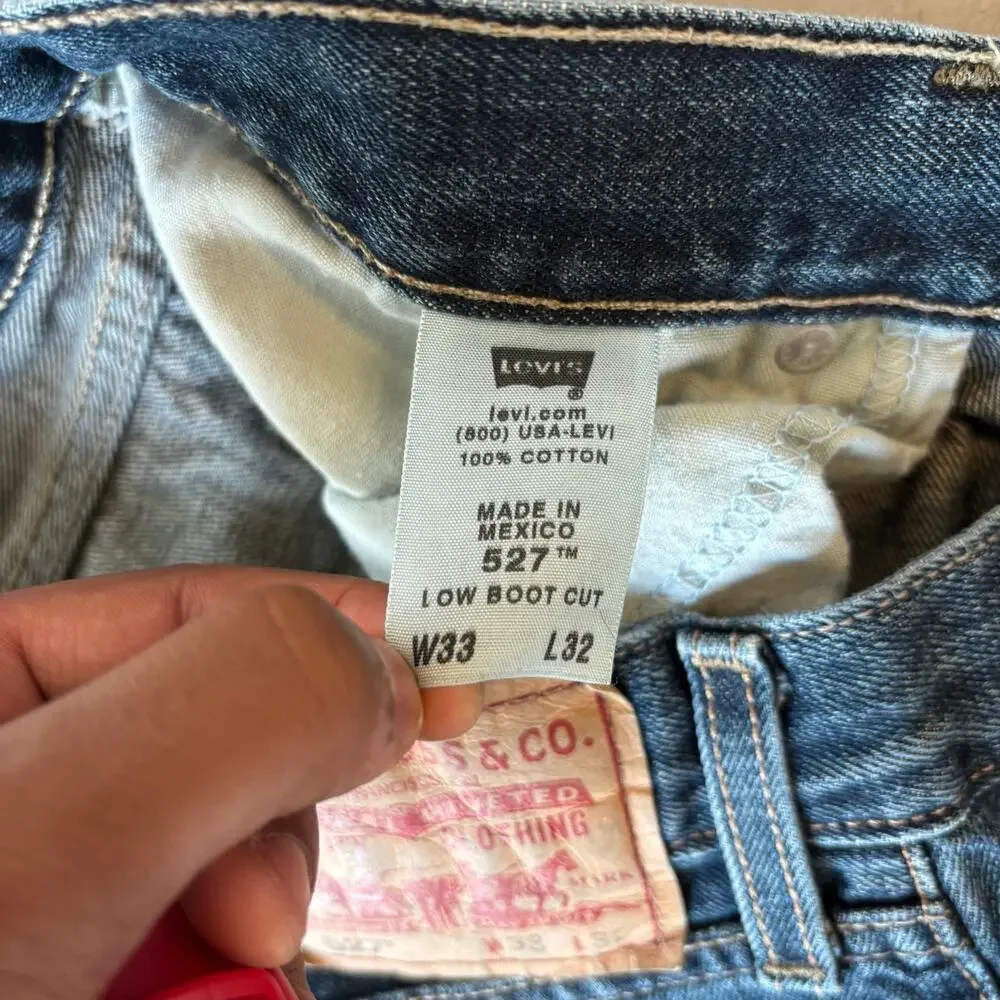y2k levi’s 527 faded bootcut flared distressed jeans